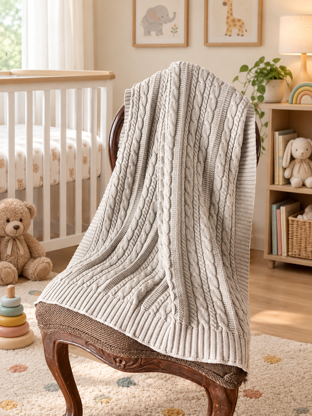 Organic Cotton Knitted Blanket